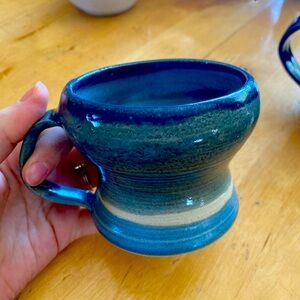 Authentic crafted local blue mug beautiful